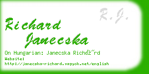 richard janecska business card
